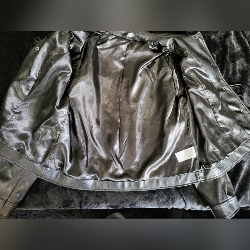 G by Giuliana Black Label Faux Buttery Leather Jacket - NWOT - Size L - Picture 5 of 7